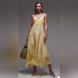 Yellow Lace  Top Shop PoplinDetail Maxi Dress